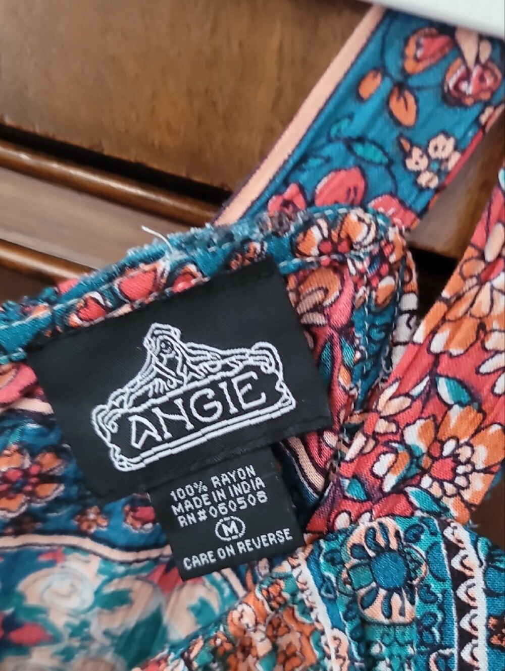 Angie Boho Chic Floral Sundress in Teal, Coral & Indigo - Picture 9 of 13